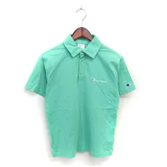 チャンピオン CHAMPION ポロシャツ シャツ ロゴ刺繍 綿 コットン 半袖 S ミントグリーン 緑 /TT