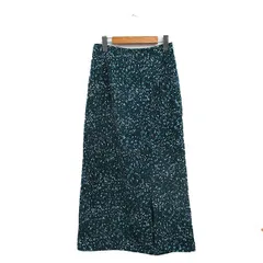 ナチュラルビューティーベーシック NATURAL BEAUTY BASIC タグ付き フレア スカート ロング ヒョウ柄 M グリーン 緑 /KT1