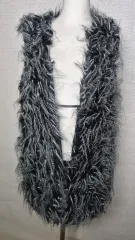 ブラック/ホワイト ファー ベスト ベスト M