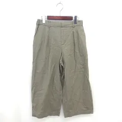 スタディオクリップ Studio Clip ワイド パンツ ロング ウエストゴム リネン M カーキ /TT