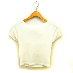 レディアゼル REDYAZEL リブ ブラウス リボン クロップド バックオープン 透け感 半袖 F オフホワイト /NT24