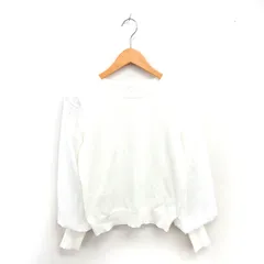 グローブ grove ニット セーター ボートネック 刺繡 リブ袖 切り替え 長袖 M アイボリー /TT