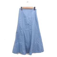 ミラオーウェン Mila Owen フレア スカート ロング サイドジップ 無地 シンプル 1 ブルー 青 /TT