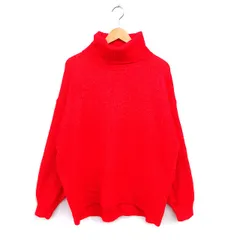 イェッカヴェッカ YECCA VECCA ニット セーター オフタートル リブ ゆったり リブ ドロップショルダー 長袖 F 赤 レッド /NT1