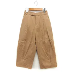 アーバンリサーチ ドアーズ URBAN RESEARCH DOORS ワイド パンツ タック コットン 綿 ゆったり ジップフライ 無地 36 キャメル /NT12