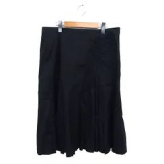 ソニア ソニアリキエル SONIA SONIA RYKIEL フレア スカート ロング 大きいサイズ 刺繍 コットン混 サイドジップ 48 黒 ブラック /NT26