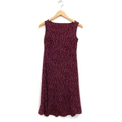 ストロベリーフィールズ STRAWBERRY-FIELDS プリント ノースリーブ マーメイド ワンピース ロング丈 レッド 赤 /FT28