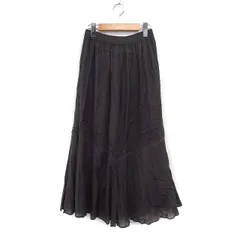 スピック&スパン Spick&Span イージー フレアスカート ロング マキシ丈 切替レース 36 チャコールグレー /FT15