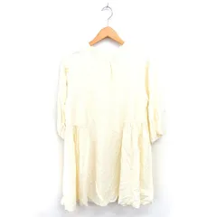 アーバンリサーチ URBAN RESEARCH ITEMS ワンピース フレア 膝下丈 プルオーバー 薄手 七分袖 FREE クリームイエロー /TT