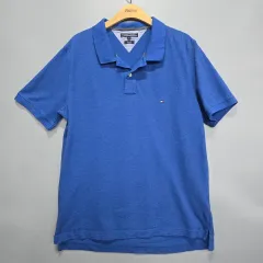 トミーヒルフィガー Tommy Hilfiger スリムフィット 半袖 カラーTシャツ ブルー XXL