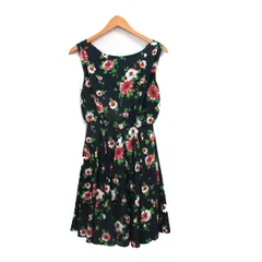 ジルバイジルスチュアート JILL by JILLSTUART ワンピース ノースリーブ ミニ 花柄 M ネイビー 紺 /KT20