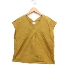 アーバンリサーチ ドアーズ URBAN RESEARCH DOORS Vネック ブラウス フレンチスリーブ 後ろ結び 無地 コットン 綿 One マスタード 黄 /FT30