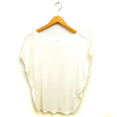 オペークドットクリップ OPAQUE.CLIP ニット フレンチスリーブ カットソー ボートネック 透け感 ハイゲージ 半袖 M オフホワイト /NT13