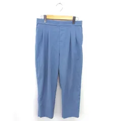 グローバルワーク GLOBAL WORK テーパード パンツ タック 薄手 無地 シンプル L ブルー 青 /TT