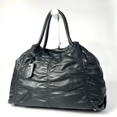 美品 FURLA レザー トートバッグ ハンドバッグ ブラック 黒 オールレザー