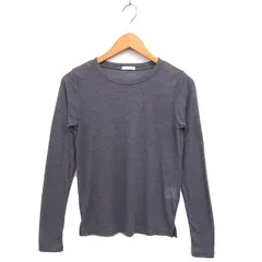 アーバンリサーチ URBAN RESEARCH ITEMS ボートネック カットソー Tシャツ ストレッチ リブ 透け感 スリット 長袖 F グレー /NT22