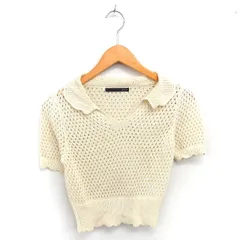 ヘザー Heather ニット サマーニット セーター 透け編み 薄手 半袖 F クリームイエロー /TT