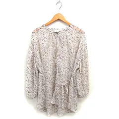 ニコアンド Niko and.. シアー ブラウス チュニック ドローストリング ゆったり ドロップショルダー 長袖 L ベージュ /NT18