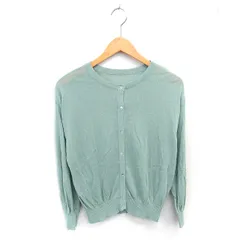 ブージュルード Bou Jeloud カーディガン ニット 薄手 無地 シンプル 長袖 FREE グリーン 緑 /TT