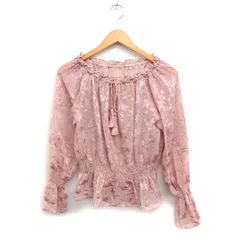 ヘザー Heather シアージャガード ブラウス 長袖 タッセルリボン F ピンク /FT30