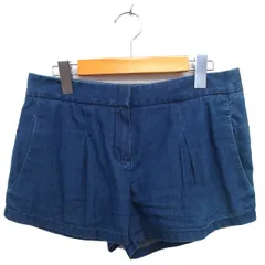 セオリー Theory デニム ショートパンツ コットン 綿 タック ジップフライ 2 青 ブルー /NT7