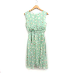 ジルバイジルスチュアート JILL by JILLSTUART 花柄 フレア ワンピース ノースリーブ ロング丈 M グリーン 緑 /FT42