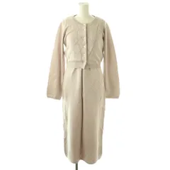 ハーリップトゥ Her lip to 25SS Diamond Pattern Knit Dress Set ニット ワンピース ロング カーディガン M ピンク /DF ■OS