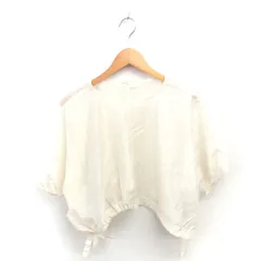 ミスティック mystic カットソー ブラウス クロップド ワイド 透け感 シアー リボン 半袖 F アイボリー /TT