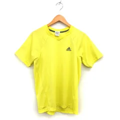 アディダス adidas 国内正規品 CLIMA365 スポーツウェア Vネック ラグランスリーブ ロゴプリント 半袖 L 黄 イエロー /NT31