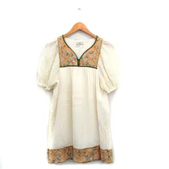 グレースコンチネンタル GRACE CONTINENTAL ワンピース 半袖 ミニ 刺繍 コットン 36 アイボリー 白 /KT15