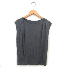ビーアビリティ B ability BOSCH ボートネック カットソー 透け感 タック フレンチスリーブ 半袖 38 グレー /NT19