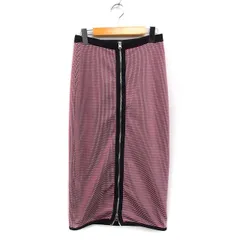 ザラ ZARA ジップ タイトスカート ロング丈 柄 M レッド 赤 /FT31
