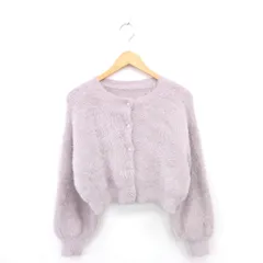 グレイル GRL カーディガン フェザーニット パールボタン 長袖 F ピンクベージュ /TT