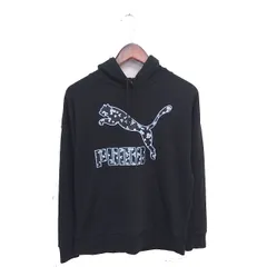 プーマ PUMA 国内正規品 パーカー フーディー プルオーバー ロゴ 花柄 長袖 S 黒 ブラック /TT