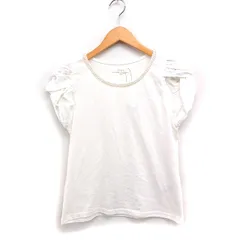 グローブ grove タグ付き レースツイストスリーブ カットソー パールビーズ装飾 無地 M オフホワイト 白 /FT33