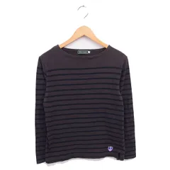 アーバンリサーチ URBAN RESEARCH Tシャツ カットソー ボーダー ボートネック 長袖 38 カーキ ブラック 黒 /TT