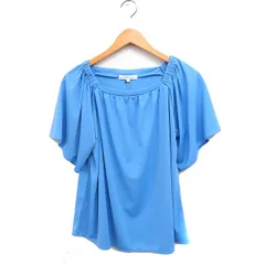 グローブ grove タグ付き 2WAY 半袖 カットソー オフショルダー 無地 L ライトブルー /FT47