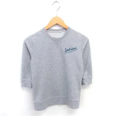 ロデオクラウンズ Rodeo Crowns トレーナー スウェット 丸首 刺繡 英字プリント 七分袖 S グレー /TT