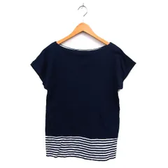 ユナイテッドアローズ A DAY IN THE LIFE UNITED ARROWS ボートネック ボーダー カットソー コットン 綿 ロールアップ 半袖 紺 ネイビー /NT11