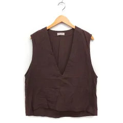 サマンサモスモス SM2 ベスト Vネック 無地 綿麻 F ブラウン 茶 /FT39