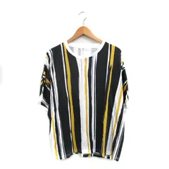 タケオキクチ TAKEO KIKUCHI Tシャツ カットソー 半袖 コットン ストライプ ブラック 黒 /KT10