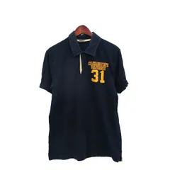 チャンピオン CHAMPION ポロシャツ 半袖 コットン プリント M ネイビー 紺 /KT6