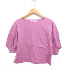 ロペピクニック ROPE Picnic ボリュームスリーブ カットソー 5分袖 無地 コットン 綿 38 ピンク /FT43