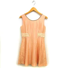 プロポーション ボディドレッシング PROPORTION BODY DRESSING タグ付き レース ワンピース フレア ミニ タック バックジップ ノースリーブ 3 オレンジベージュ /NT15