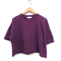 ビーミングバイビームス B:MING LIFE STORE by BEAMS スウェット Tシャツ カットソー 半袖 丸首 ワイド クロップド丈 無地 コットン 綿 ONE パープル 紫 /FT19