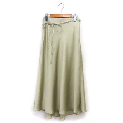 ミラオーウェン Mila Owen フレア スカート マキシ リボン バックロング 無地 サイドジップ 0 オリーブ /NT10