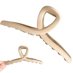 SakuraLovely8 ヘアクリップ 大きめ バンスクリップ 髪留め しっかりとまる シンプル (カーキ) [カーキ]