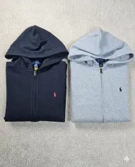 (デパート正規品/新品) ポロラルフローレン フードジップアップ ネイビー/グレー/ブルー