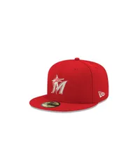 ニューエラ メンズ アクセサリー 帽子 キャップ New Era Miami Marlins ReDub 59FIFTY Cap Red レッド