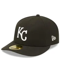 ニューエラ メンズ アクセサリー 帽子 New Era Mens Kansas City Royals Black and White Low Profile 59FIFTY Fitted Hat Black White ホワイト